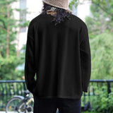 Riolio Spring And Autumn Korean Style Sweater Men's Casual Loose Plus Size men's Clothing Waffle Fabric Crew-neck Long-sleeved Pullover