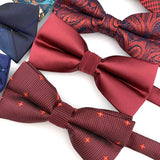 Riolio  Hot Men's Bow Tie Adjustable Butterfly Neckties Dot Stripes Plaid Bowtie For Man Wedding Party Boy Girl Bowknot
