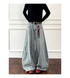 Riolio  Loose Fit Jeans Men Baggy Wide Leg Denim Pants Patchwork Ripped Light Blue Wash Hip Hop Streetwear Fashion New 2025 autumn jeans