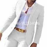 Riolio 2 Pieces Beige Suit for Men Slim Fit Wedding Groom Tuxedo Groomsmen Suits Male Fashion Smoking Costume Homme Blazer with Pants