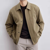 Riolio Vintage Jacket Man Spring Casual Loose Fashion Retro Short Coat Men High Quality Solid Turndown Collar Street Outwears