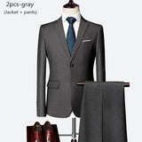 Riolio WELL DRESSED MEN 3 Piece Men's Wedding Suit Fashion Men's Slim Solid Color Business Office Suit Sets Large Size Men Blazer+ Pants + Vest
