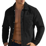 Riolio  New Men's Heavy Corduroy Shirt Long Sleeve Shirt Casual Cardigan Jacket