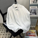 Riolio Korean High-end Long-sleeved Shirt Men's Solid Color High-end Droop Top Spring and Autumn Loose Handsome Shirt Chic Streetwear