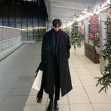 Riolio  Winter Korean Style Men's Mid-length Coats Germanism Vintage Loose Light Luxury Overcoat Casual Long Sleeve Jackets M-3XL