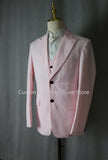 Riolio Pink Luxury Men's Suits Terno Formal Outfits 3 Piece Jacket Pants With Vest Slim Fit Luxury Costume Homme Formal Occasion Terno