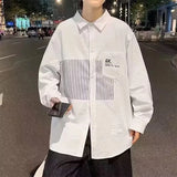 Riolio  Men's Spring and Autumn New Long Sleeve Shirt Men's Top Clothes Rascal and Handsome Casual Inch Coat Trendy and Versatile