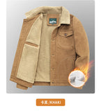 Riolio Winter Mens Jacket Warm Corduroy Jackets and Coats Fur Collar Winter Casual Coats Outwear Male Thermal Cotton Jacket Streetwear