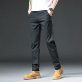 Riolio  Spring Summer Fashion Straight Men Casual Pants Embroidery Male Trousers Stretch Men's Clothes Khaki Plus Size 40