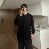 Riolio Warm Henry Collar Long Sleeve T shirt For Men Spring Autumn Casual Mens T-shirts Unisex Tee Tops Classic Clothes Men's T-Shirts