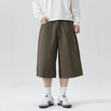 Riolio  100 Cotton Cotton Jeans Classic Black White Baggy Wide Leg Calf-Length Short Denim Pants Summer Loose Comfortable Casual Clothes