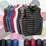 Riolio Coat Ultralight Sleeveless Puffer Vest Jacket Ultra Thin Warm Lightweight Down Jacket Waistcoat Winter Men Duck Down Vest Coats