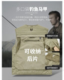 Riolio Outdoor Casual Fishing Vest Photography Spring and Autumn Men's Vest Multi-Pocket Tooling Quick-Drying Vest Cotton Workwear