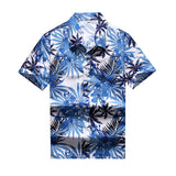 Riolio Summer Mens Hawaiian Casual Collar Shirts Short Sleeve Button Coconut Tree Print Beach Floral Fashion Vintage Clothing XS-5XL