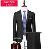 Riolio  M-6XL ( Jacket + Vest + Pants ) Boutique Pure Color Mens Business Formal Suit 3Piece Set and Two-piece Set Groom Wedding Dress