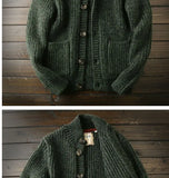 Riolio American High-end Knit Cardigan Men's Stand Collar Sweater Cardigan Korean 2025 New Spring Autumn New Sweater Button Jacket Chic