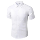Riolio Men's Long Sleeve White Shirt Casual Business Formal Slim Fit Korean Style Professional Work Shirt Wrinkle-free Ironing