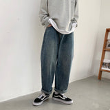 Riolio Wide Leg Jeans Men's Fashion Vintage Trousers Baggy Straight Personality Jeans Denim Pants Male Japanese Streetwear