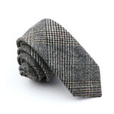 Riolio  Winter Daily Men's Women's 7cm Wool Tie Black Herringbone Brown Stripe Necktie Wedding Party Business Office Gifts Accessories