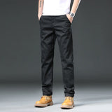 Riolio  Spring Summer Fashion Straight Men Casual Pants Embroidery Male Trousers Stretch Men's Clothes Khaki Plus Size 40