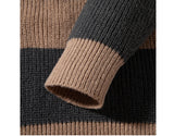Riolio  Autumn Men's O-Neck Striped Sweater Casual Men Warm Cashmere Knitted Pullover Men Classic Loose Knitwear Sweaters Clothing