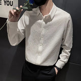 Riolio  Long Sleeved Shirt Men's Top White Small Shirt Trendy and Cool Casual Inch Shirt