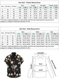 Riolio Shirts for Men Flower Printed Short Sleeve Turn-down Collar Shirt with Pocket Casual Streetwear Essential Tops