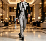 Riolio  Three Pieces Suit Set for Men Formal Business Tuxedo Dinner Dating Evening Prom Suit Attire Jacket Vest Pant