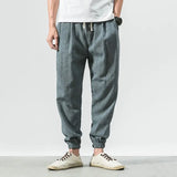 Riolio Cotton Linen Casual Harem Pants Men Joggers Man Summer Trousers Male Chinese Style Baggy Pants Harajuku Clothe