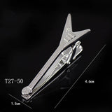 Riolio  Fashion Tie Clip For Men Novelty Personalized Necktie Bars For Shirts Tie Clip Glasses Feather Beard Key Collar Clip Silver Bars