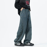 Riolio Patchwork style Men's Baggy Straight Jeans Personality unisex Fashion Korean High Street Denim Pants Streetwear Male Trousers