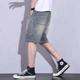 Riolio  American Summer Lightweight Casual Loose Washed Denim Short Pants Men Trend Vintage Straight Leg Jeans Male Daily Commute Shorts