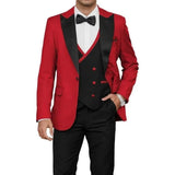Riolio  Royal blue Suits for Men Slim Fit Groom Wedding Suits Tuxedo Best Man Blazer Vest Pant 3 Pieces Fashion Marriage