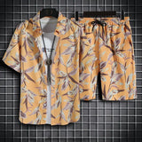 Riolio Beach Clothes For Men 2 Piece Set Quick Dry Hawaiian Shirt and Shorts Set Men Fashion Clothing Printing Casual Outfits Summer