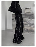 Riolio American High Street Style Retro Trend Functional Style Drawstring Loose Sports Wide-leg Trousers Autumn Winter New Style Pants