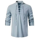 Riolio  Spring Summer Men's Linen Shirts Casual Men Long Sleeve Button Loose Henley Shirts Fashion Man Beach Breathable Shirts Clothing