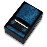 Riolio  Tie For Men Tie Clips Set Necktie Man Wedding Blouses Dress Cufflinks Gift Box Pocket Square Clip Business Skinny Gravetas