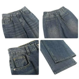 Riolio Summer Men Baggy Denim Jeans Male New Fashion Wash Straight Wide Leg Casual Trousers High Street Hot Sale Loose Trousers