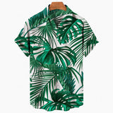 Riolio Summer Hawaiian Shirt For Men 3D Retro Coconut Tree Pattern Short Sleeve Vacation Breathable Casual Design Clothing Fashion