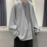 Riolio 100% Cotton Oversize  Men's Women T-shirt Man Long sleeves Pure Color Men t shirt T-shirts For Male Female Tops