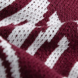 Riolio  Vintage Sweater Y2K Knitted Letter Patchwork Racing Sports Jumper Streetwear Hip Hop Casual Baggy V-Neck Long Sleeve Pullover