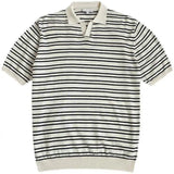 Riolio  Summer Breathable Short-sleeved Half-sleeved T-shirt for Stripes Men Fashionable New Korean Style Knitted Sweater Casual Collar