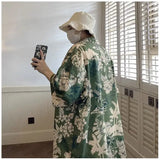 Riolio Summer New Retro Printed Shirt American Men and Women Trendy Hip Hop Personalized Vacation Casual Short Sleeve Top y2k