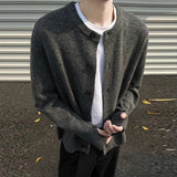 Riolio New American Style Men Cardigan Luxury Knitted Button-down Solid Color Long Sleeve Sweater Jacket Casual High Quality Knitwear