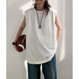 Riolio Summer Men Trendy Casual Streetwear Oversized Sleeveless T-shirt Youth Y2K Hip Hop Cotton Tank Tops Sports Basketball Vest