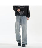 Riolio New Men's Jeans Washed Jeans Pants Unisex Drawstring Denim Pants Male Streetwear Korean Straight cylinder loose Cowboy Trousers