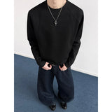 Riolio  Spring Long Sleeved T-shirt Men Fashion Black Casual T-shirt Men Streetwear Korean Loose Round Neck White T Shirt Mens Top