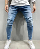 Riolio Jeans Men Pants Wash Solid Color Multi Pockets Denim Mid Waist Cargo Jeans Plus Size Fahsion Casual Trousers Male Daily Wear