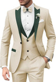 Riolio  3 Pieces Blazer Vest Pant Fashion Marriage Costume New Solid Suits for Men Slim Fit Groom Wedding Suits Tuxedo Best Man
