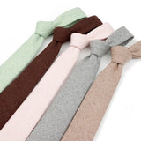 Riolio  Winter Men's 7cm Woven Daily Tie Casual Classic Solid Color Thick Necktie Business Offical Wedding Party Accessories Gifts